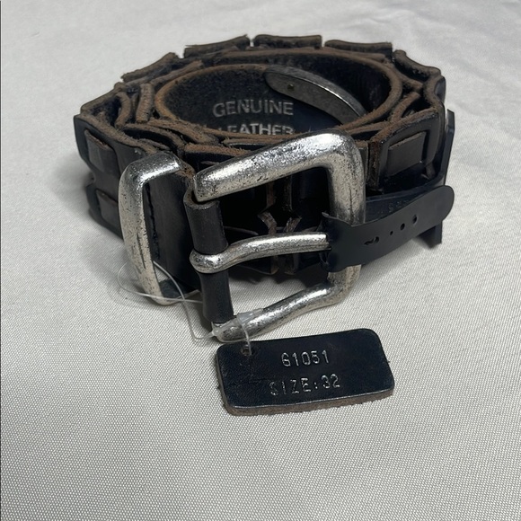 Other - Men's Genuine Leather Belt with Silver Buckle